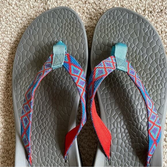 Chaco Women's Sandals - Red, Blue, Gray - Picture 5 of 10